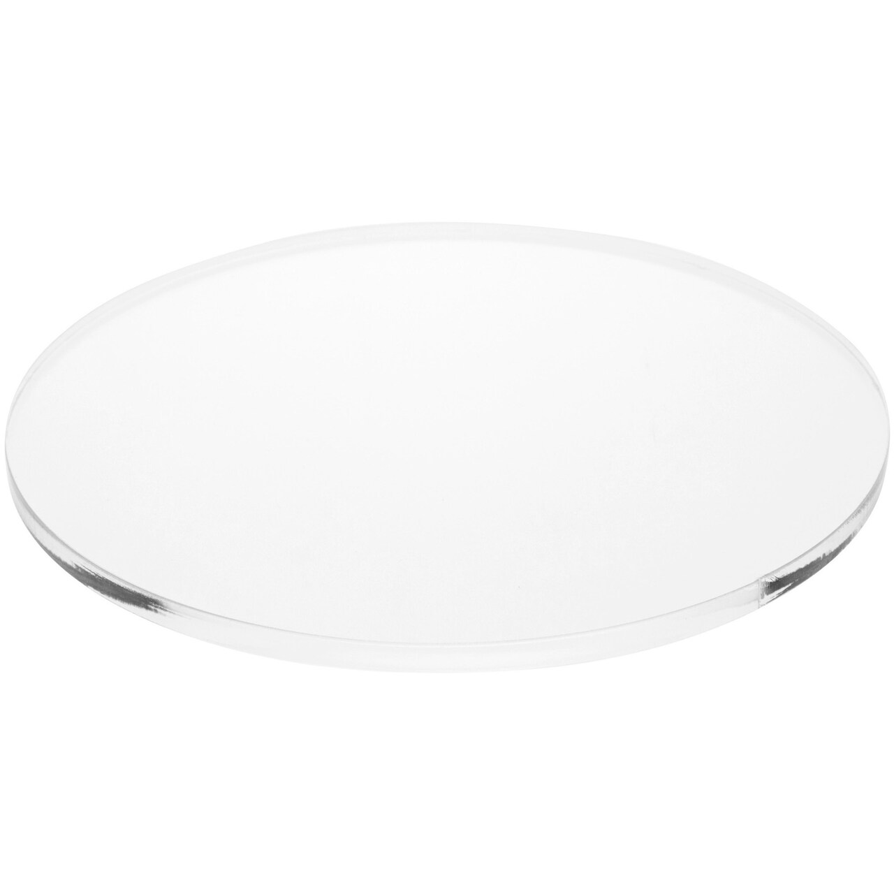 Plymor Clear Acrylic Round Standard-Edge Display Base, 6" W x 6" D x 0.25" H